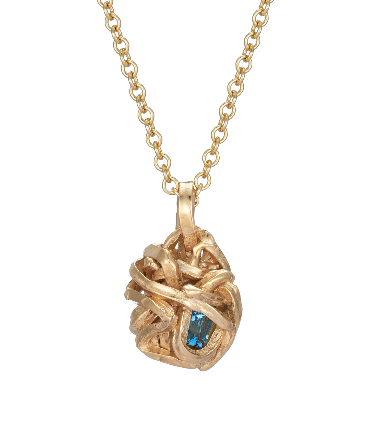 Ravel Pendant (9ct Gold/Aquamarine) 1/1